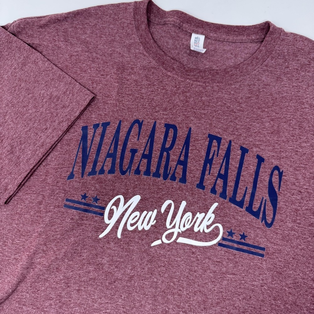 Niagara Falls New York Shirt Mens Large Red Jerzees Travel‎ Souvenir Graphic Tee - Picture 8 of 9